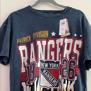 NWT! Abercrombie & Fitch Navy Graphic Rangers Tee with Red, White & Gold Accents
